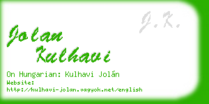 jolan kulhavi business card